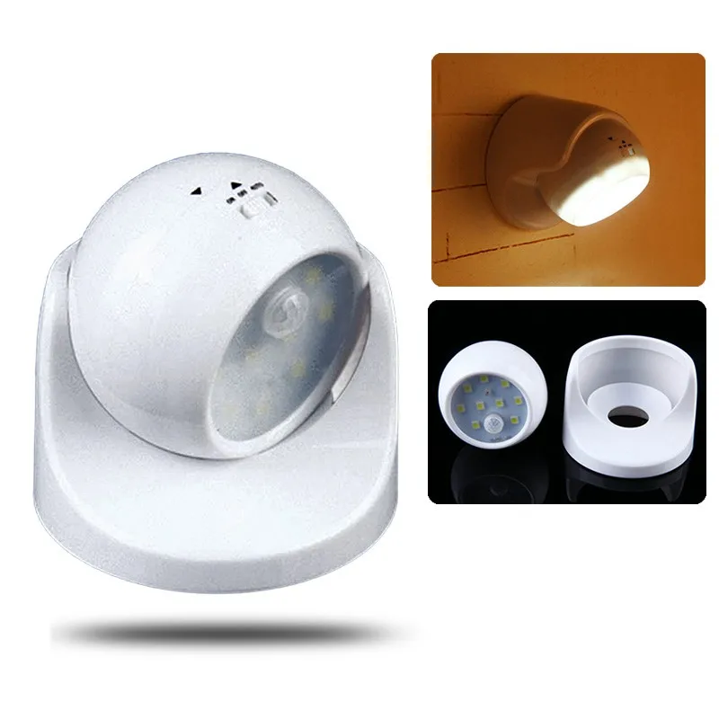 

360 Degree LED Night Light Rotation Motion Sensor Night Lamp Corridor Wall Light