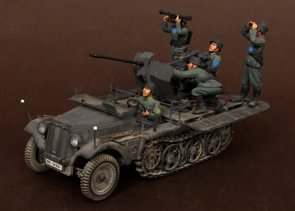 Масштабные модели 1/35 5 солдат команда Sd.Kfz.104 мех 2 см FlaK 30 не имеет танк смолы