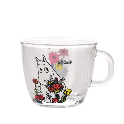 B Moomin Новая мода мультфильм посуда для напитков младенцев стеклянный водный напиток Стакан Кружка прозрачная стеклянная ручка 210 мл стеклянная чашка безопасная Милая кружка - Цвет: B