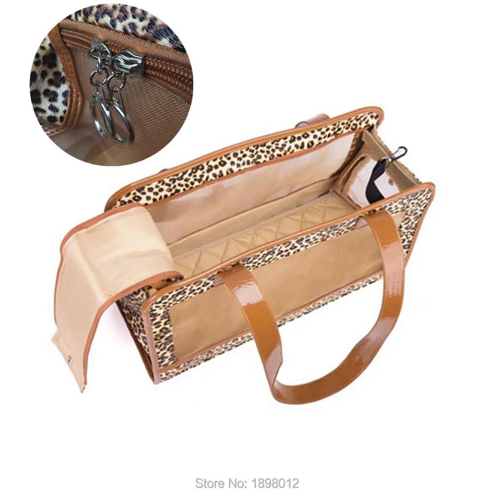 Cat для переноски Сумки Pet Carrier небольших Товары собак Щенок Leopard сетка дорожная
