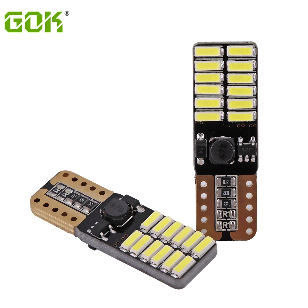 Автомобильная светодиодная лампа 1 шт. Canbus Free T10 24smd 4014 для позиции номерного знака
