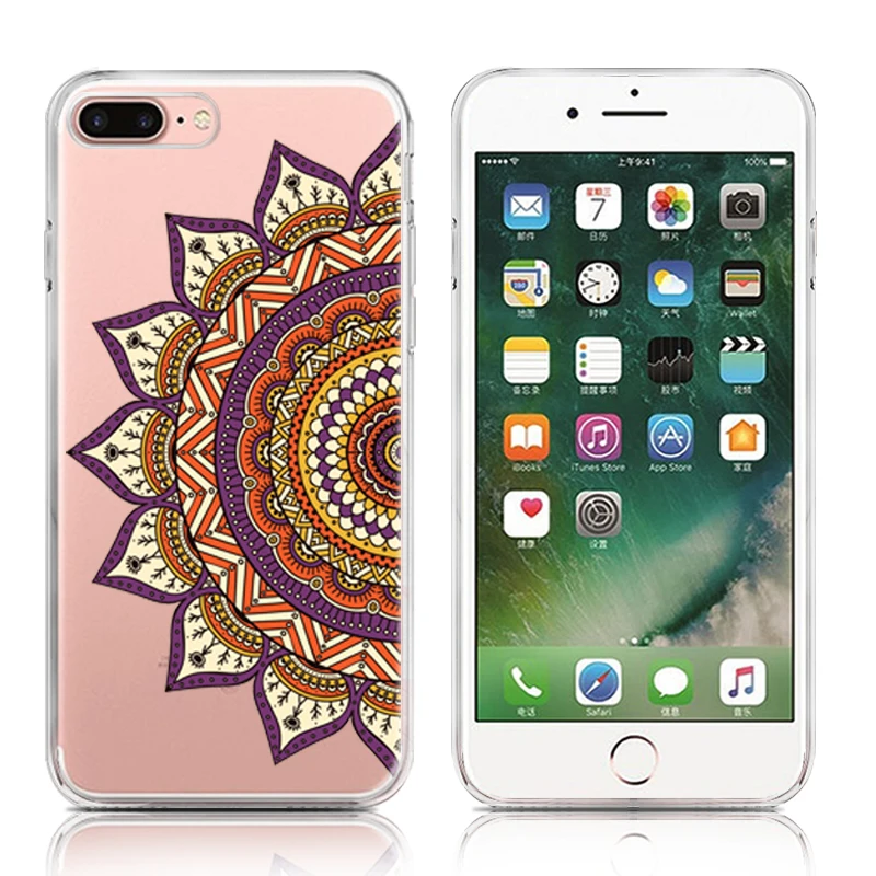 100pcs Mandala Series Phone Case For iPhone 6 Plus 6s 5.5-inch High Quality Painted TPU Soft Silicone Skin Back Cover Shell |