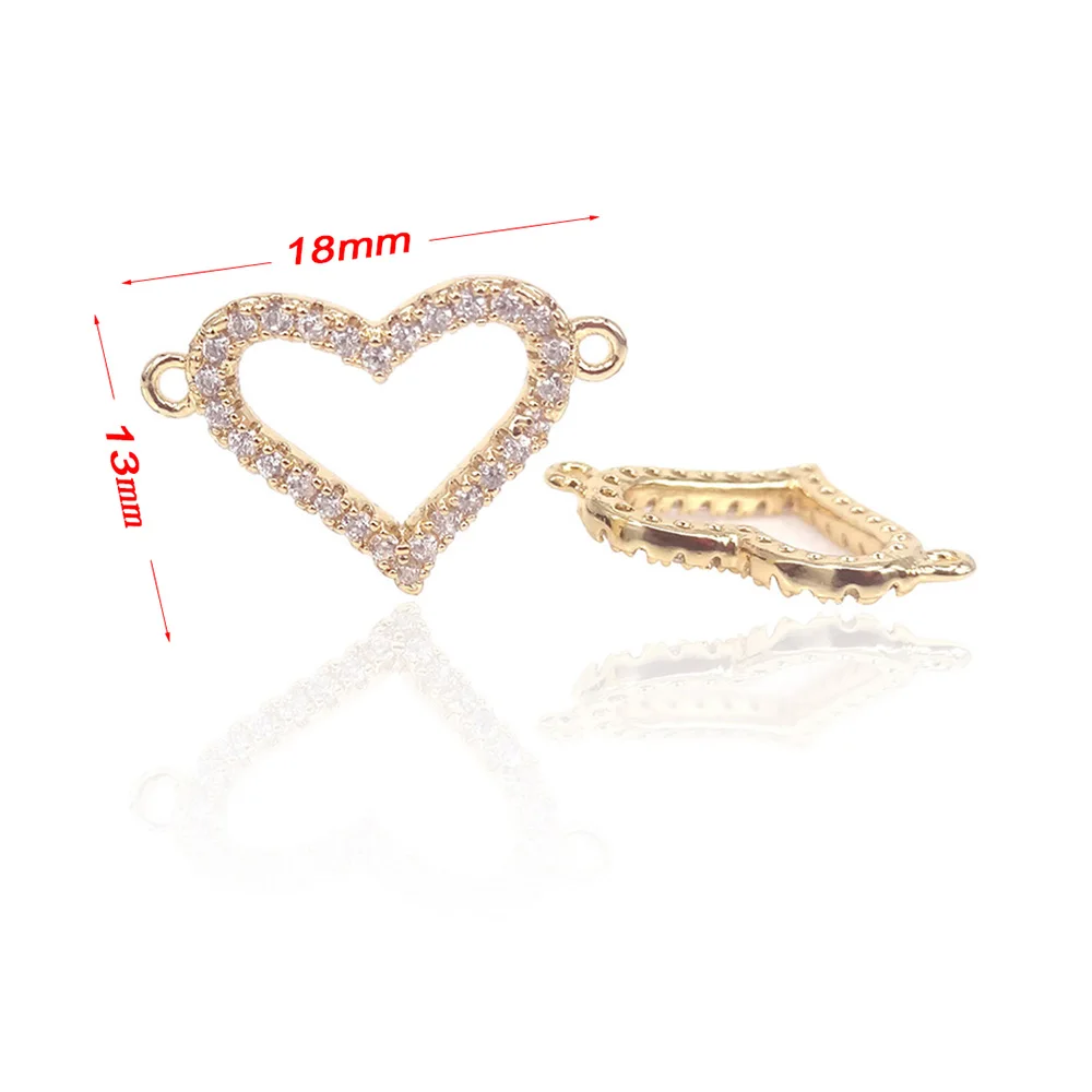 Очаровательные Подвески золотого цвета с микрозакрепкой в виде сердца из белого