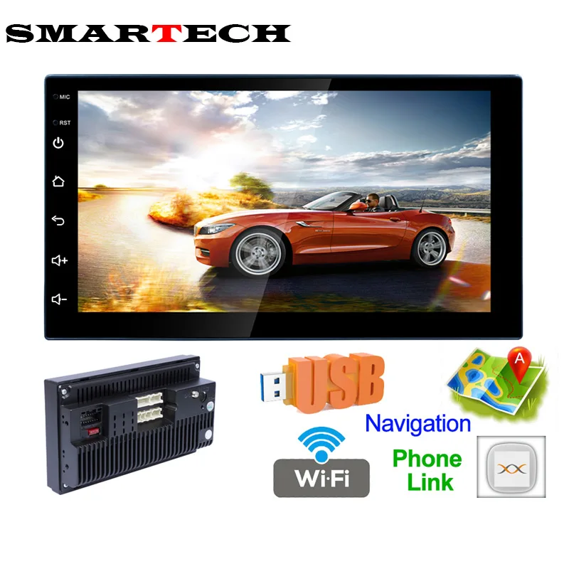 Авторадио 2 Din Android автомобильный стерео Мультимедийный плеер Bluetooth 2din головное