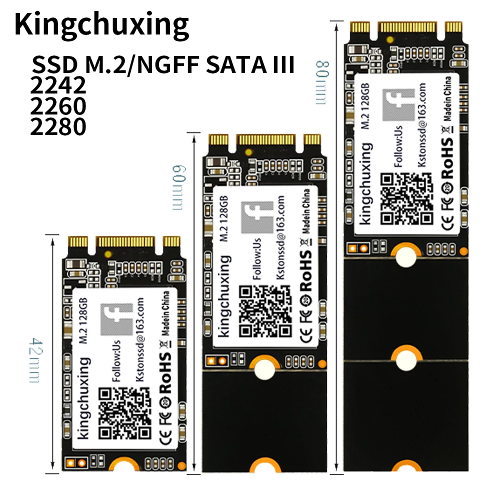 SSD M.2 Внутренний твердотельный жесткий диск 2242 2260 2280 NGFF 64 Гб 128 ГБ 256 512 1 ТБ для портативных компьютеров Производитель: Kingchuxing