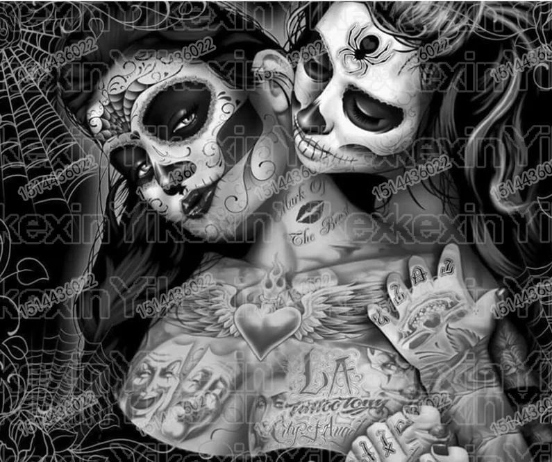 Полная круглая дрель 5D DIY Алмазная картина &quotчереп женщины&quot вышивка крестиком