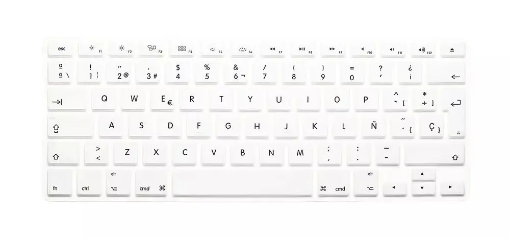 Евро ЕС испанский покрытие для клавиатуры для Macbook Air Pro retina 13 15 силиконовая клавиатура протектор Для iMac ПК компьютера - Цвет: Белый