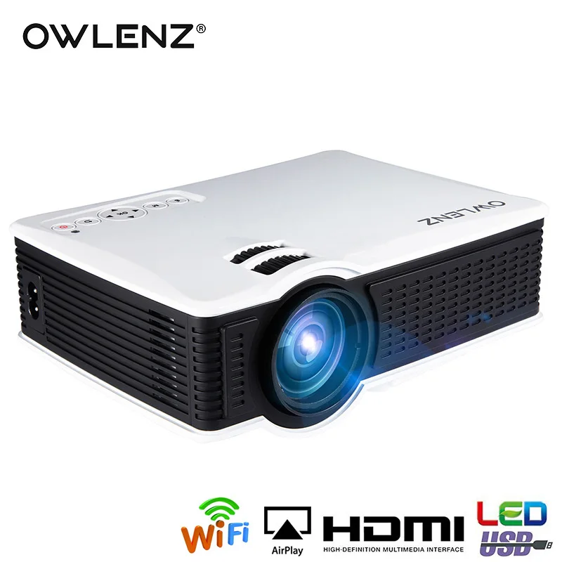 Owlenz Беспроводной Wi Fi Proyector Multi Экран/Airplay/Miracast 1500 люмен HD цифровой мультимедийный