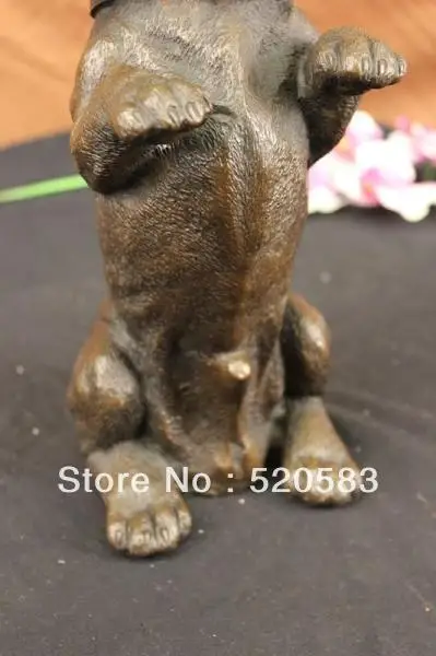 Бесплатная Такса Doxie миниатюрная Собака Заводчик бронзовая Горячая литая Статуя