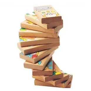 15 шт Монтессори дерево животное домино Пасьянс деревянное детские игрушки