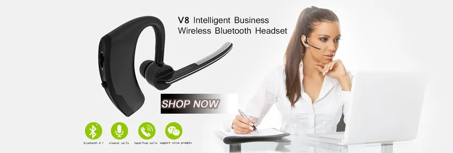 Беспроводной гарнитура Bluetooth Бизнес Hands Free Шум Отмена наушники гарнитуры с микрофоном стерео для смартфонов Drive
