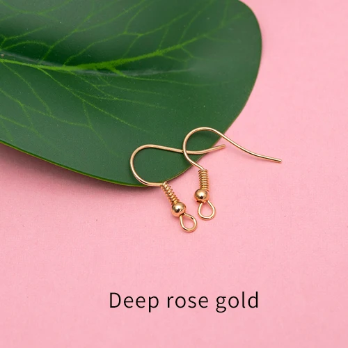 Deep-rose-gold 100 шт./лот 20x17 мм DIY аксессуары для серьги застежки крючки фитинги "сделай сам" для изготовления ювелирных изделий, аксессуары железный крюк Earwire ювелирные изделия - Цвет: Deep-rose-gold