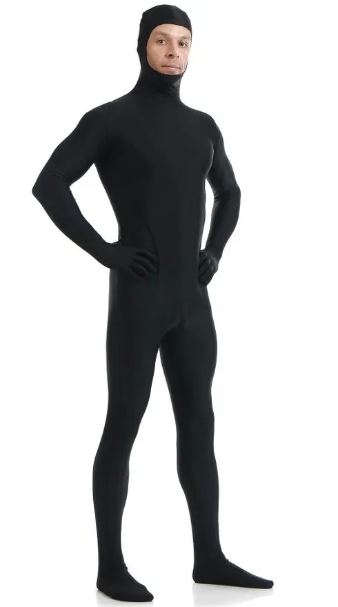 Мужской костюм Zentai большого размера на все тело с открытым лицом из лайкры и