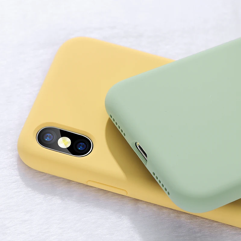 Простой однотонный силиконовый чехол LOVECOM для телефона iPhone 11 Pro max XR XS Max 6 6s 7 8 Plus
