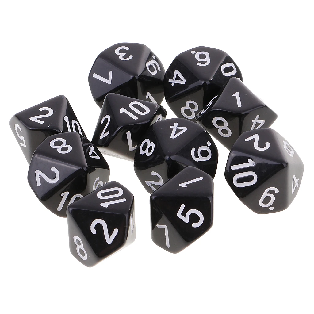 Набор акриловых кубиков 20x многогранный D10 10 двусторонний 16 мм для DND MTG TRPG