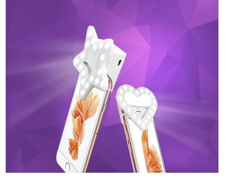 

18 светодиодный s Новинка кольцо для камеры сотового телефона Звезда Сердце селфи заполняющая светодиодный вспышка заполняющий свет для сма...