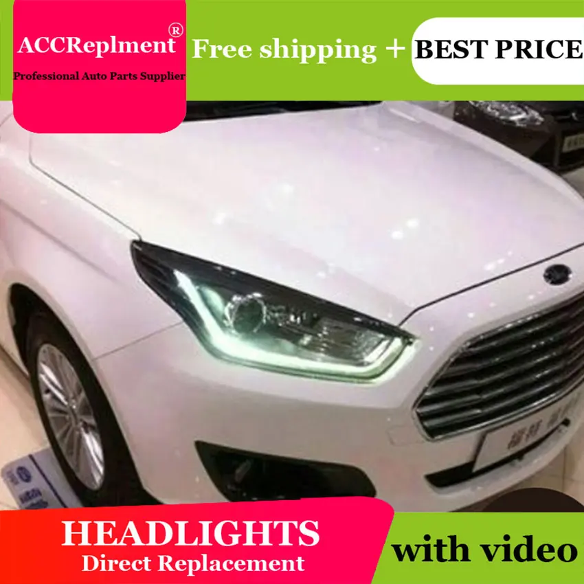 Автомобильный Стайлинг светодиодный налобный фонарь для Ford Fusion фары эскорт светодиодный фары drl указатель поворота drl H7 Биксеноновая разрядная лампа высокой интенсивности для объектива ближнего и дальнего света