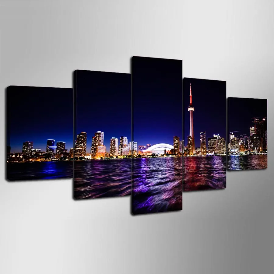 Гостиная настенные художественные картины 5 шт. центр Toronto CityPoster холст расписные рамки модульные печатные куадро украшения