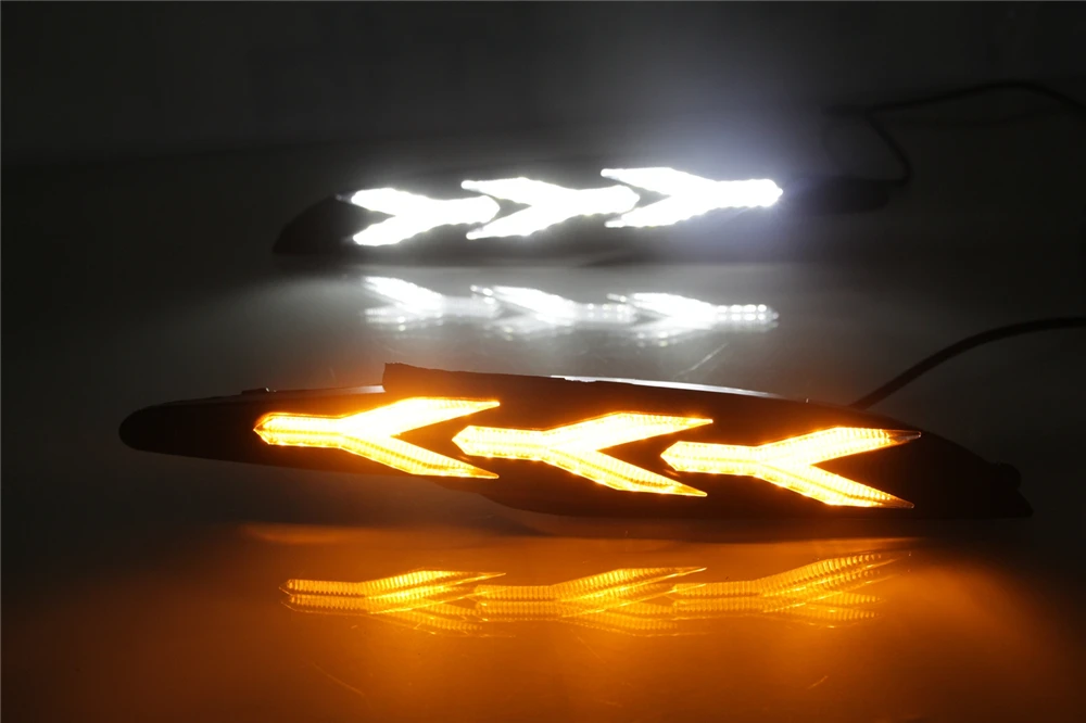 CSGJMY 2 шт. DRL Светодиодный дневной светильник 12V ABS светодиодные противотуманные