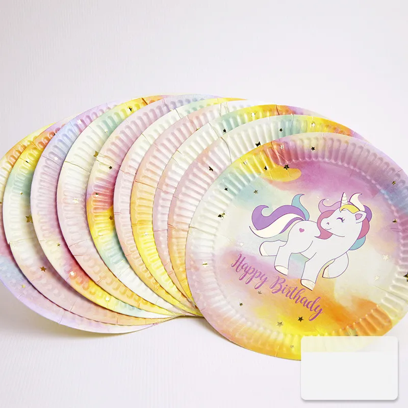 10Pcs/Set Unicorn Disposable Tableware Paper Cup Girl Birthday Table Decoration Team Bride To Be Wedding Party Supplies SD25 | Дом и сад