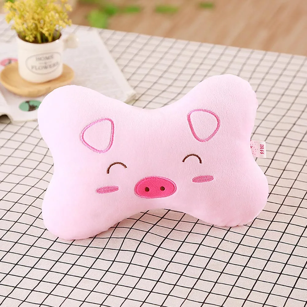 Pig JINSERTA Автомобильная подушка для шеи мультяшная Милая дорожная подушка в виде животного Чехол подушки сиденья автомобиля поддержка шеи подголовник интерьерные аксессуары - Цвет: Pig