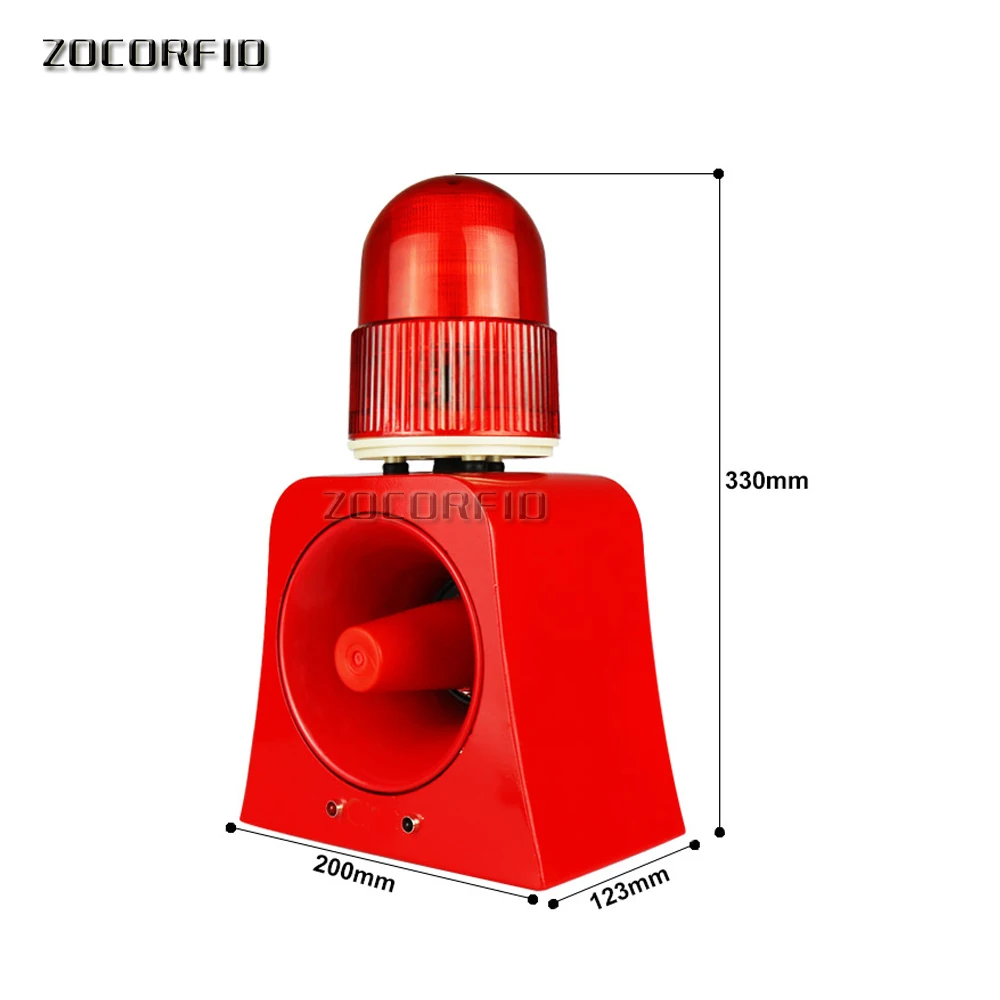 Warning Signal Beacon Light Horn Siren 120db Outdoor Audible and Visual Alarm Annunciator for Safety Prompt 12V 24V 220V enlarge