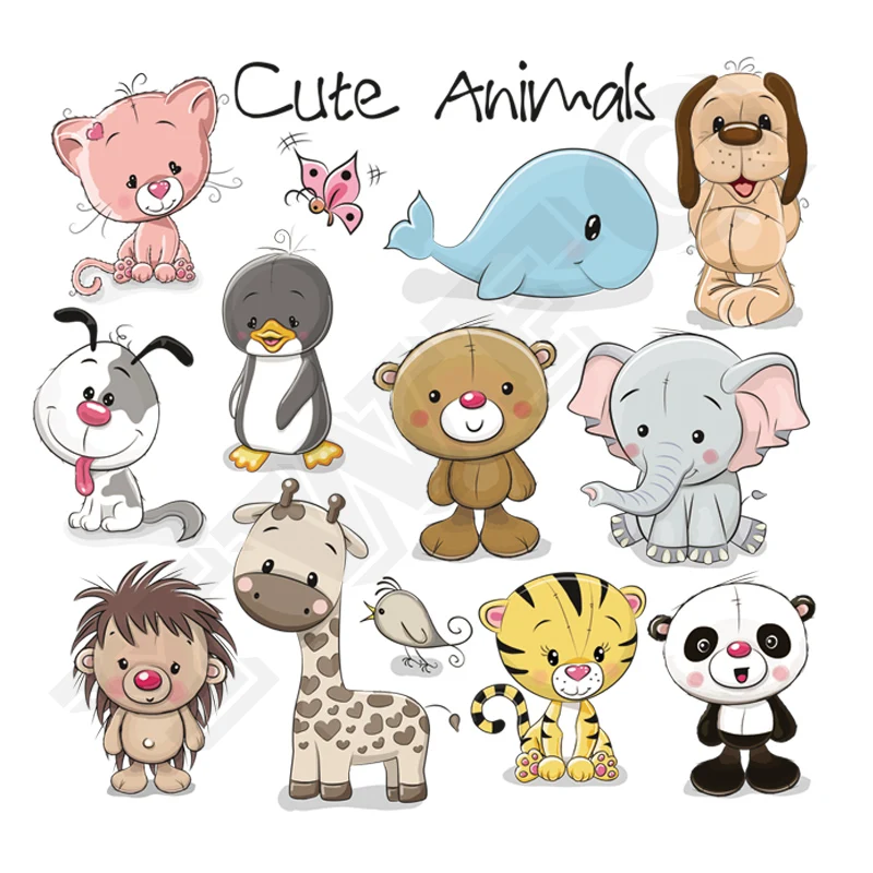 

Cute Bear Animals Patches Washable Iron-on Transfers For T-Shirt Children Gift DIY Clothes Stickers Lovely Dolphin Heat Transfer