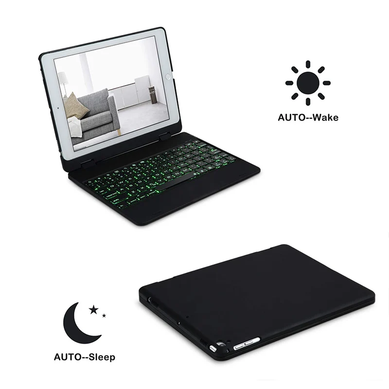 Loufu 360 Вращающийся Чехол для iPad 9 7 чехол с клавиатурой беспроводной Bluetooth цветов