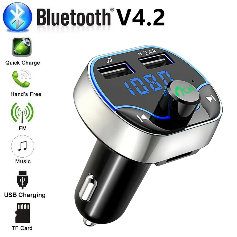 Brand-new Fashionable Convenient One-key Answer Car Cigar Plug FM Transmitter MP3 Player Radio Kit Dual USB Holder | Электроника