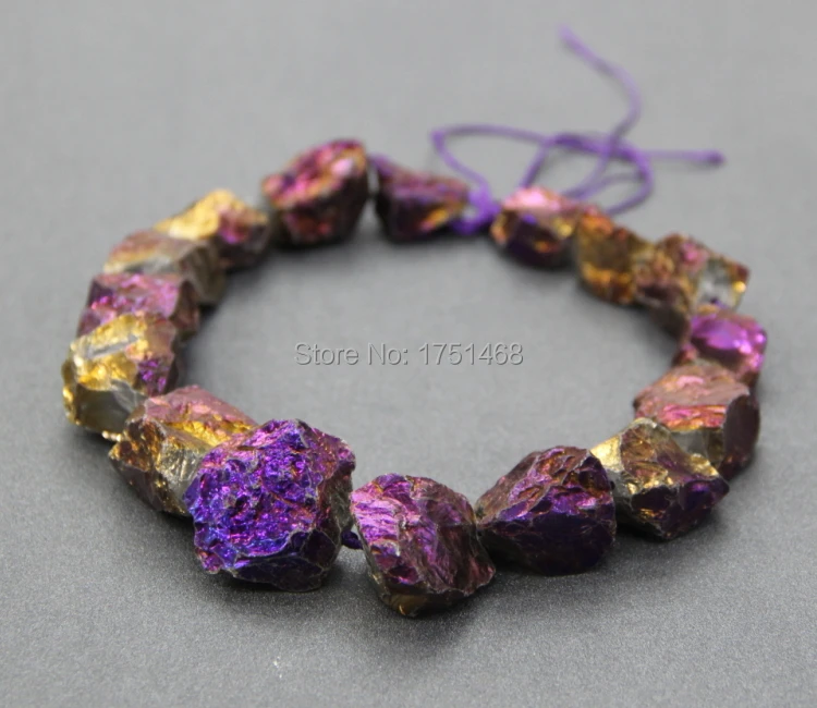 

Homo Violet Mystic Titanium Quartz Crystal Rough Nugget beads, Matt Druzy Electroplated Crystal Handmade Rock Point Pendant