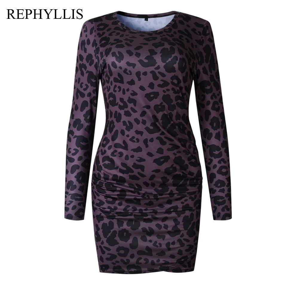 REPHYLLIS Leopard элегантная Рабочая повседневная одежда повседневное офисные женские