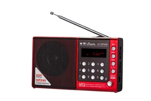 red JINSERTA Mini FM/MW/SW Полнодиапазонный радио Hi-Fi MP3 музыкальный плеер Поддержка U диск TF карта стерео наушники вход с usb зарядкой - Цвет: red