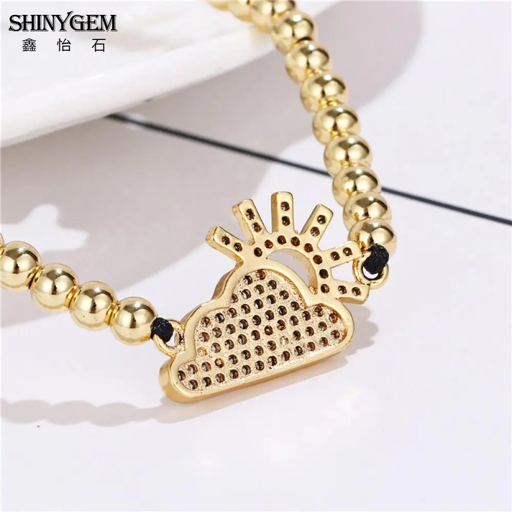 ShinyGem модные солнце и облако Шарм Браслеты со стразами 4 цвета браслет ручной