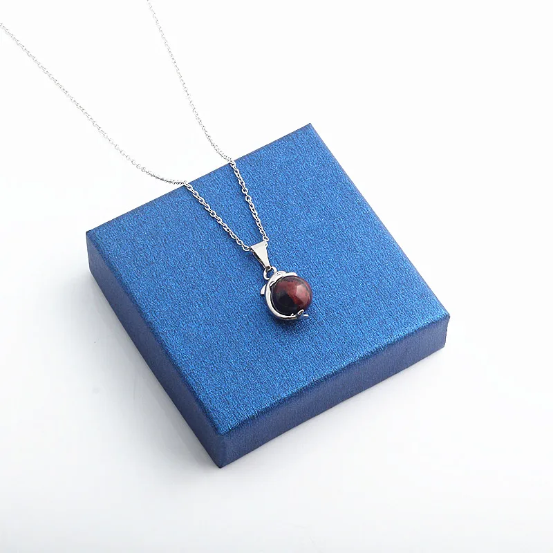 Again Jewel 2019 New Natural Stone Dolphin Women Pendant with Stainless Steel Chain Free shipping Necklace Gi ft | Украшения и