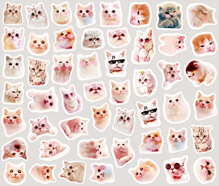 

100pcs/pack Washi Stickers Kawaii Cat Decorative Stationery Stickers Scrapbooking Diy Diary Kawaii Stationery Cute Stickers