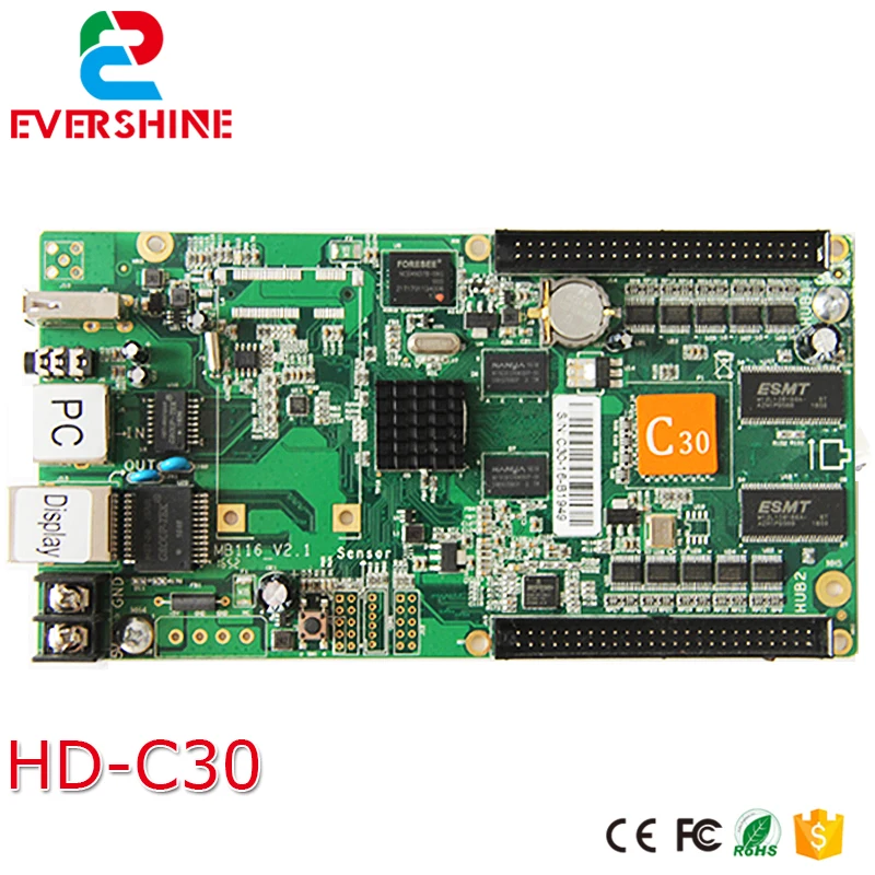 Huidu HD-C30 Крытый Открытый P3 P4 P5 P6 P8 P10 Полноцветный асинхронный u-диск LAN контрольная карта для светодиодный дисплей