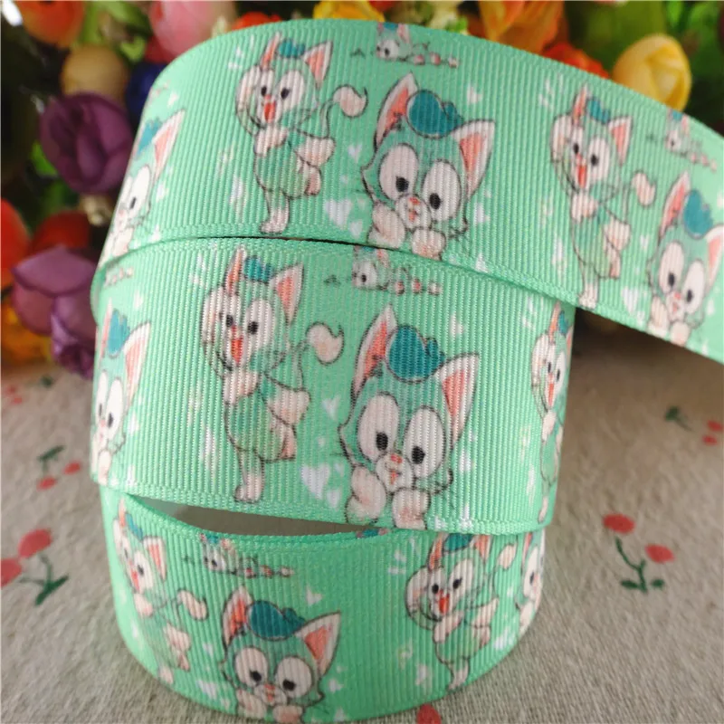 18102506 1&quot 25mm 10 yards cute animals printed grosgrain ribbons DIY hair bows handmade materials | Дом и сад