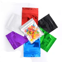 retail 10 212 7cm 100pcslot 6 colorful aluminum foil clear zip lock self seal food packaging bags ziplock packing bag