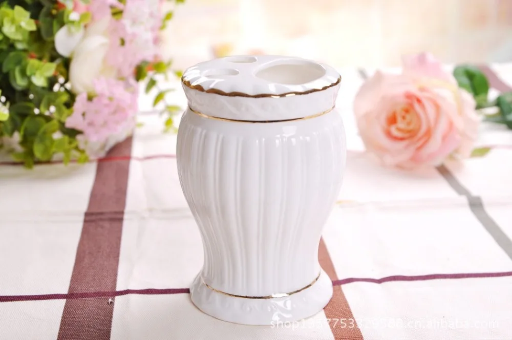 Высокосорт костяного фарфора пять частей керамический набор для ванной комнаты