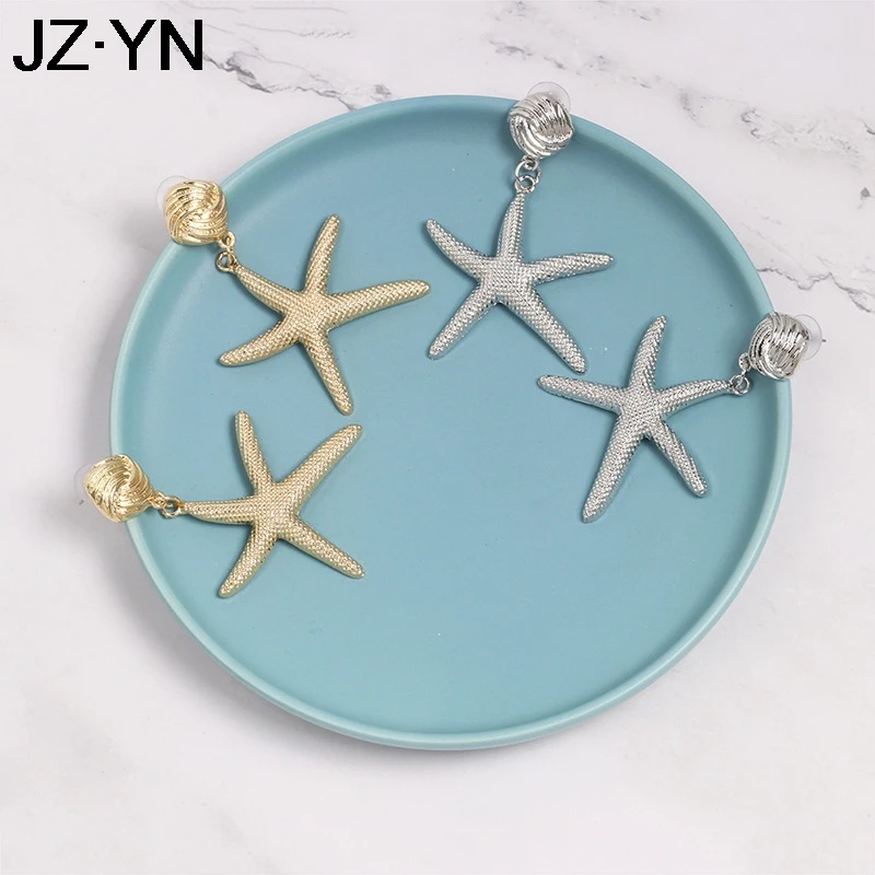 JZYN 2019 Новые Морские серьги металлические с морской звездой натуральный ветер