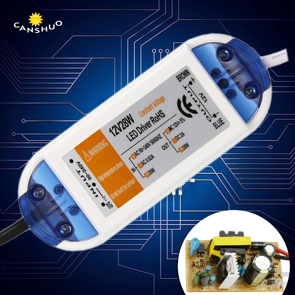 12V Питание светодиодный драйвер 18/28/48/72/100W AC110V 220V постоянного тока до работающего на постоянном токе 12 В в светильник ing Трансформатор Адаптер для Светодиодные ленты потолочный светильник лампочка