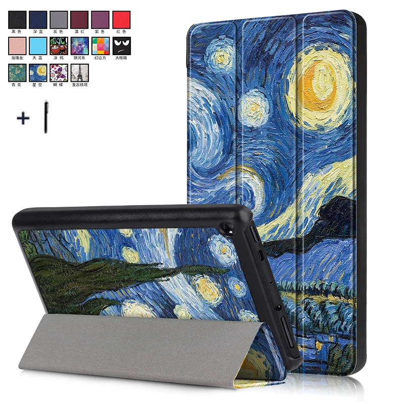Магнитный кожаный чехол книжка для Amazon New Kindle Fire 7 2019 дизайнерские чехлы с принтом