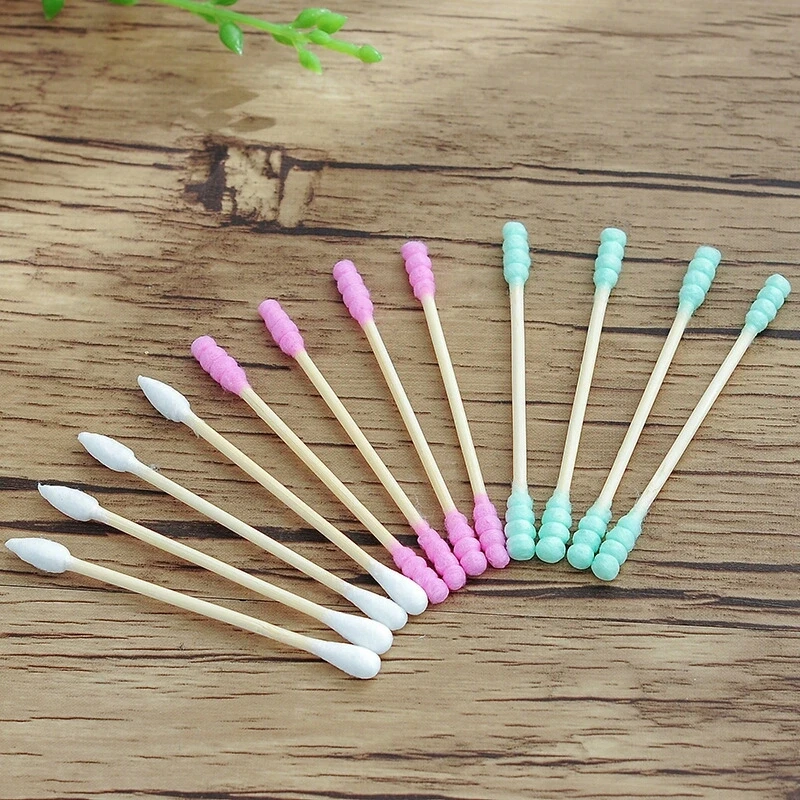 100Pcs/ Pack Double Head Cotton Swab Women Make up Cotton Buds Tip For Medical Wood Sticks Nose Ears Cleaning Health Care Tools