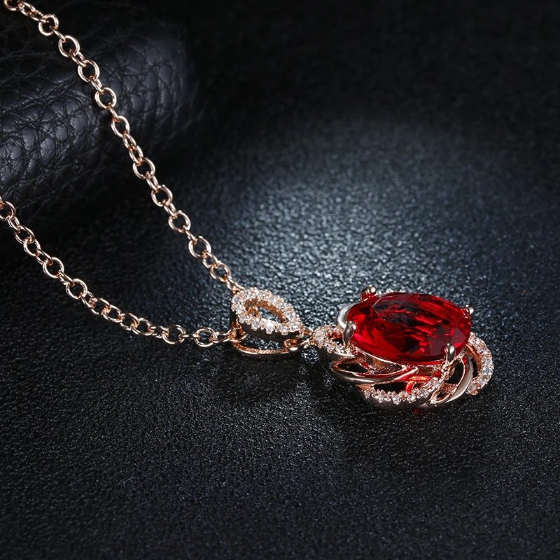 Красное Хрустальное винтажное ожерелье Kalung Rantai CZ Ювелирные изделия Подвески ожерелье s для женщин аксессуары для свадебной вечеринки N010