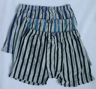 Мужские трусы-боксеры из хлопка среднего возраста в полоску дышащие мягкие и