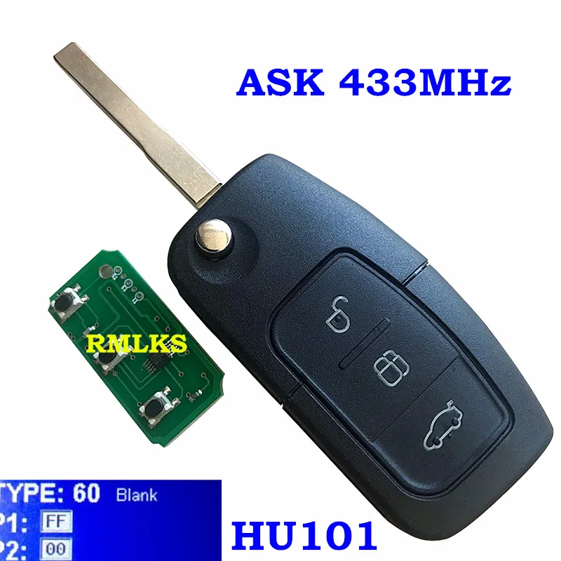 3 кнопочный откидной дистанционный ключ для Ford Fusion Focus Mondeo Fiesta Galaxy чип