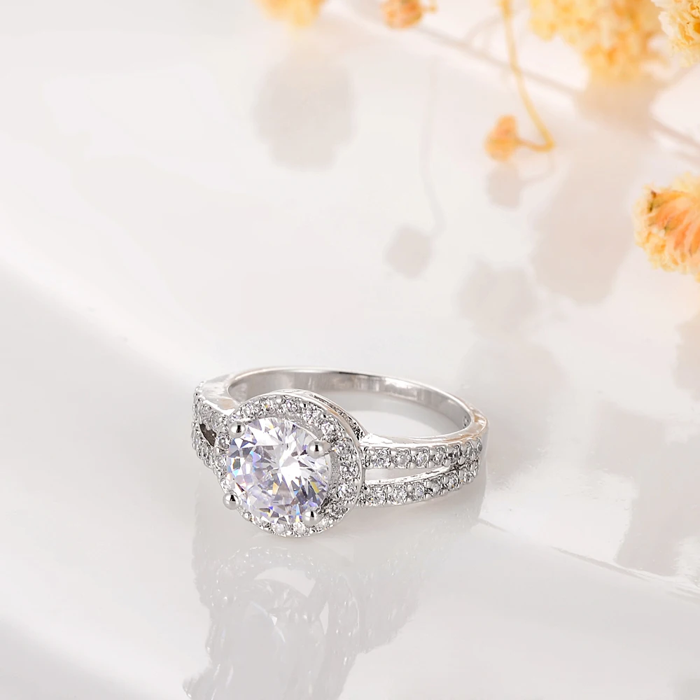 2019 современное Серебряное кольцо Шарм круглое Кристальное Cubac циркониевое