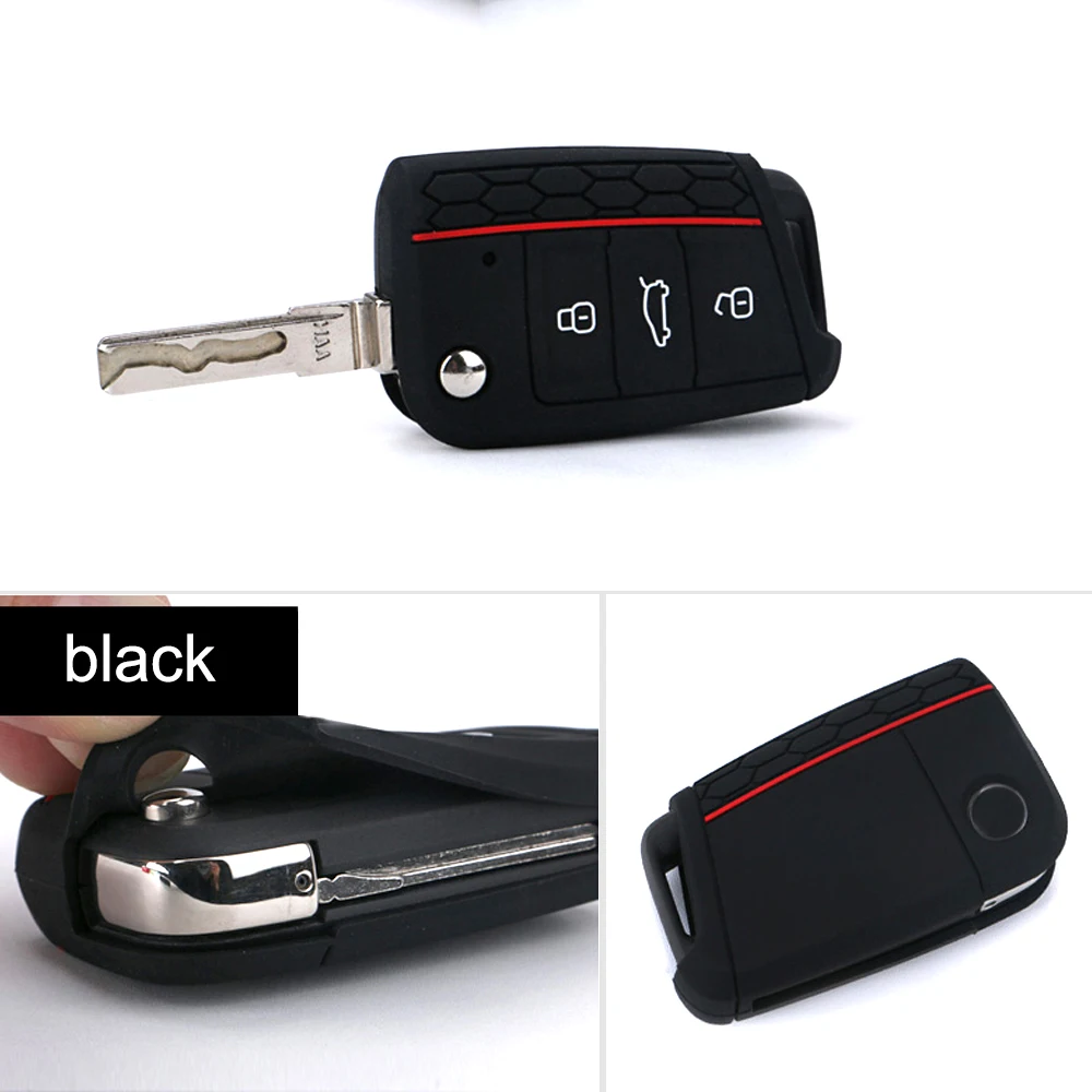 Чехол для автомобильного ключа чехол Volkswagen Vw Golf 7 Mk7 Skoda Octavia A7 Seat Leon Ibiza 3 кнопки