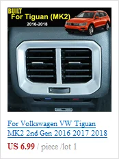 Хромированный передний сетчатый бампер для VW Tiguan Mk2 отделка вставка капота отделка Литье Стайлинг Защита