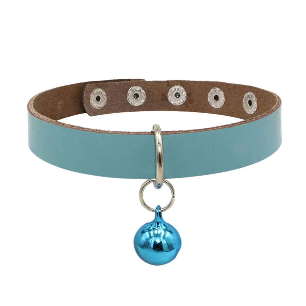 Light blue Регулируемый Твердый ошейник с колокольчиком собака щенок, домашнее животное, кот ошейники воротник для кошек Каттен halsband анти блох воротник светоотражающий F4 - Цвет: Light blue